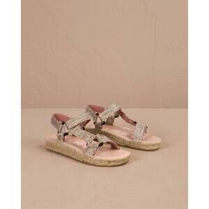 NEW MANEBI women's lurex cotton blend hiking sandal in gold